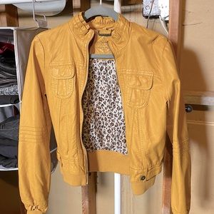 Mustard yellow leather jacket